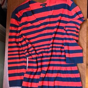 Ann Taylor Wool Blend Red/Blue Stripe